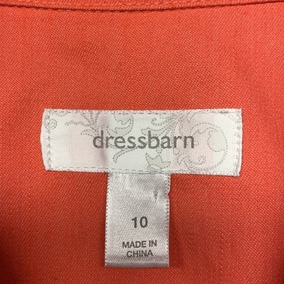 Dress Barn Front Button Belted Short Sleeve Dress Colour Orange Size 10 - Picture 4 of 10